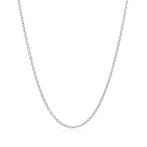 Bids.com 18k White Gold Round Cable Chain 1.5mm Necklaces