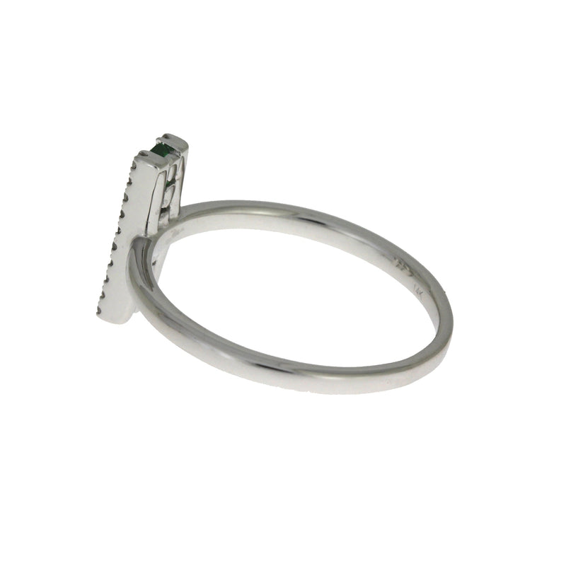 Bids.com .25ct Emerald Diamond Ring 14KT White Gold Rings