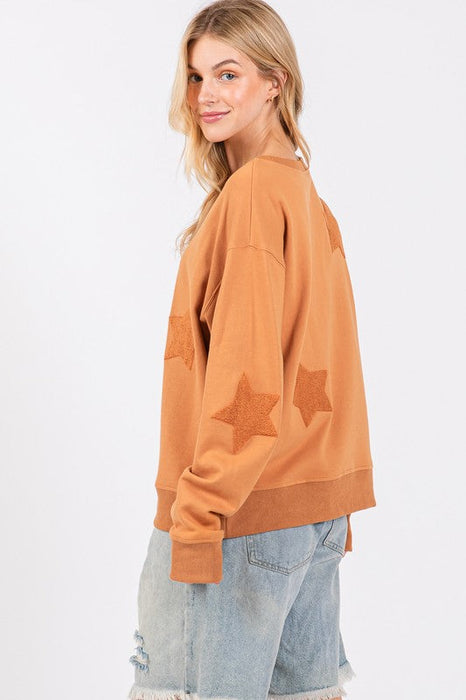 Star Patch Long Sleeve Sweatshirt