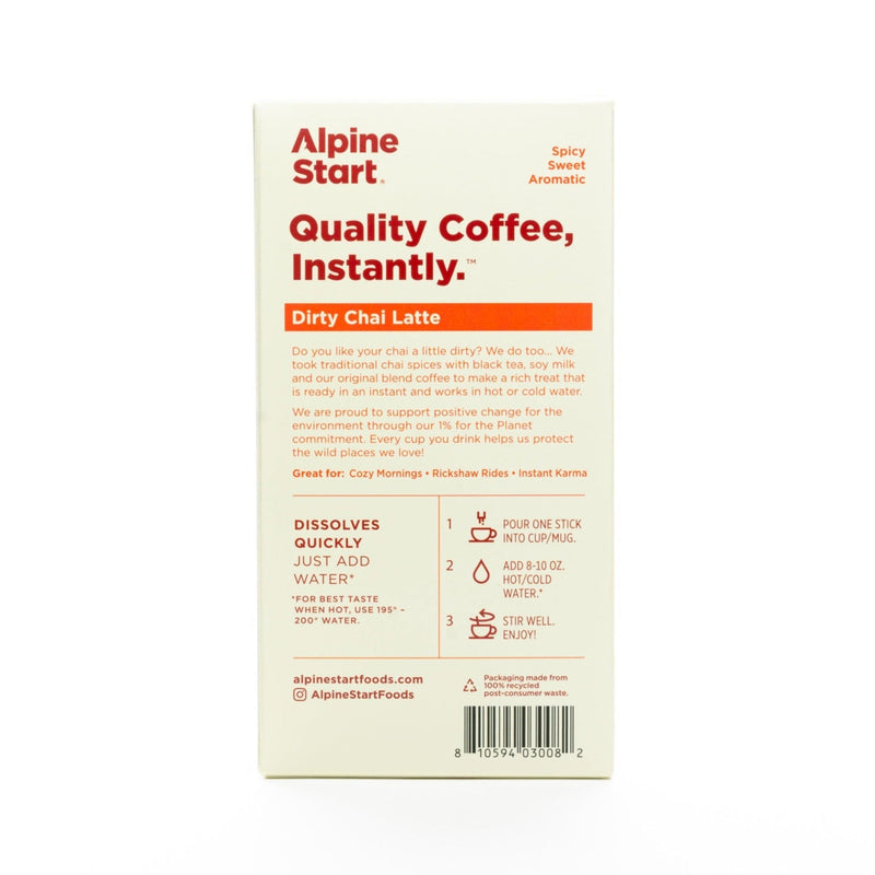 Alpine Start Dairy-Free Dirty Chai Tea Instant Latte Instant Coffee