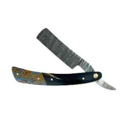 Shave Essentials Damascus Steel Straight Razor Razors & Razor Blades