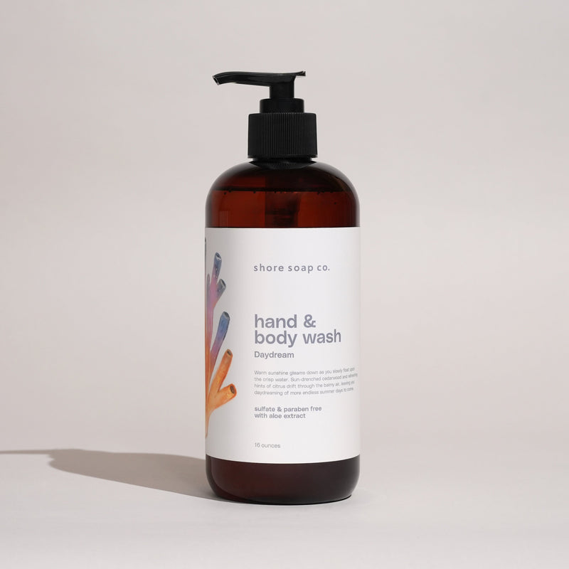 Shore Soap Co. Daydream Hand & Body Wash (Amber) Liquid Soap Light Gray