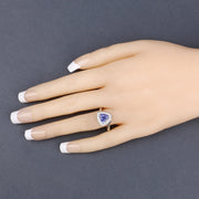 Bids.com 1.48 Carat Genuine Tanzanite and White Diamond 14K White Gold Ring Rings