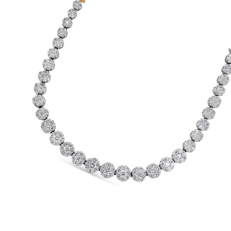 Bids.com IGI Certified 14K Yellow Gold 14 3/4 cttw Pave Set Round-Cut Diamond Riviera Necklace (F-G Color, S2-I1 Clarity) Necklaces