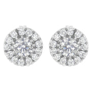 Bids.com 14k White Gold 1 cttw Diamond Halo Stud Earrings (I-J Clarity, I1-I2 Color) Earrings