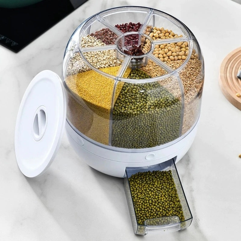 SmartPursue™ 360° Rotating Grain Storage Container Food Storage