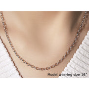 Bids.com 3.2mm 14k White Gold Oval Rolo Chain Necklaces