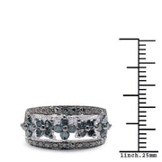 Bids.com 0.62 Carat Genuine Blue Diamond .925 Sterling Silver Ring Rings