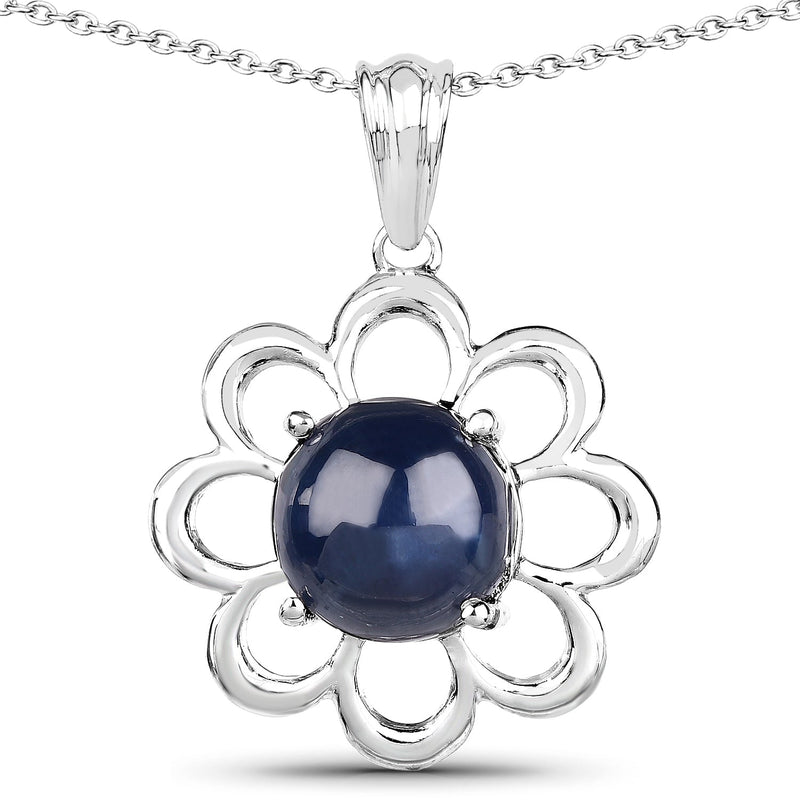 Bids.com 4.65 Carat Genuine Blue Sapphire .925 Sterling Silver Pendant Pendants