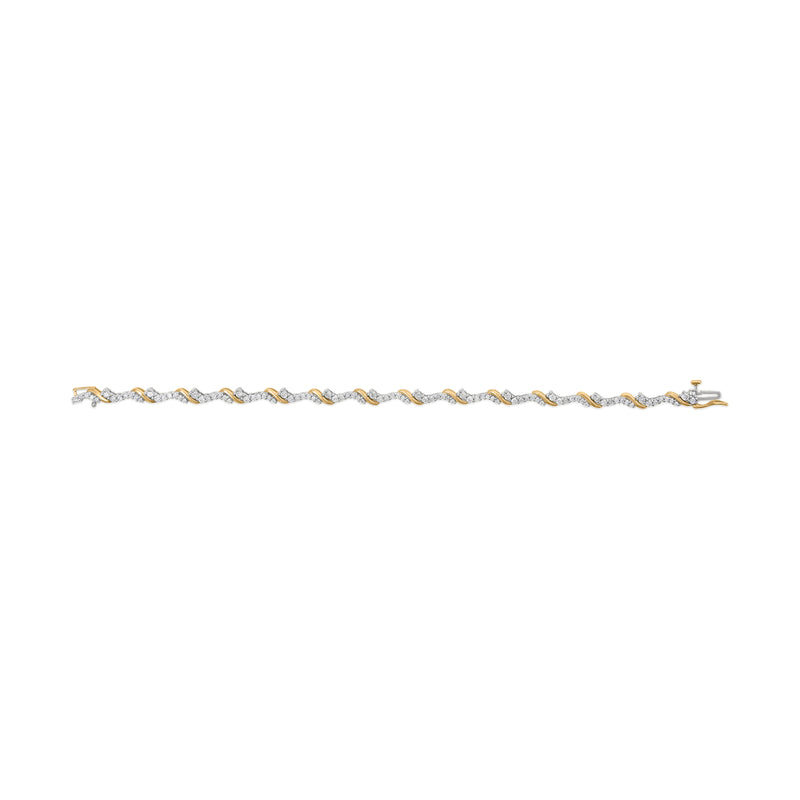 Bids.com 10K Yellow and White Gold 2.00 Cttw Diamond "S" Link 7" Bracelet (H-I Color, I2-I3 Clarity) Bracelets