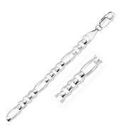 Bids.com 6.0mm 14k White Gold Solid Figaro Bracelet Bracelets