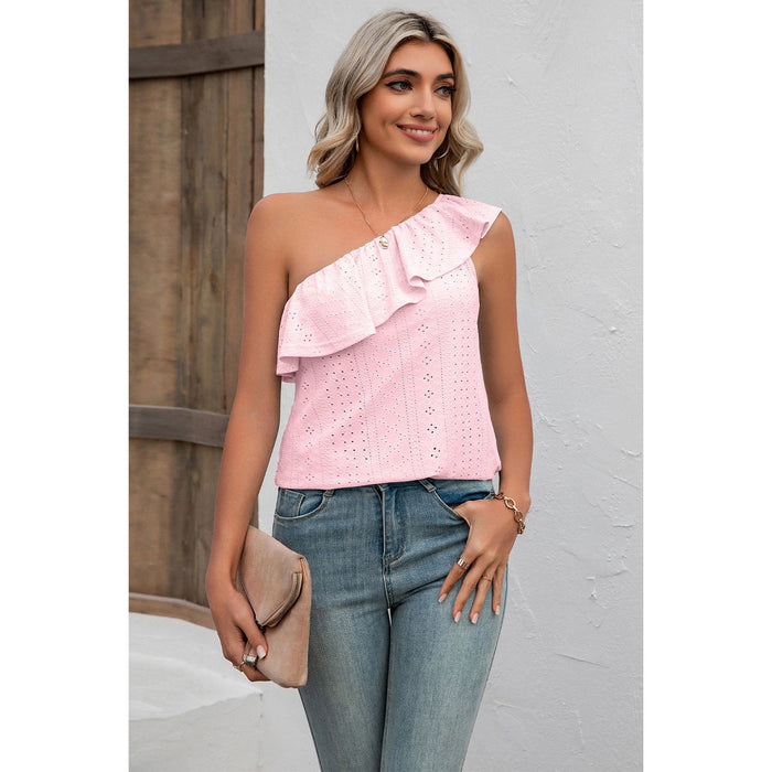 Eyelet One-Shoulder Tank