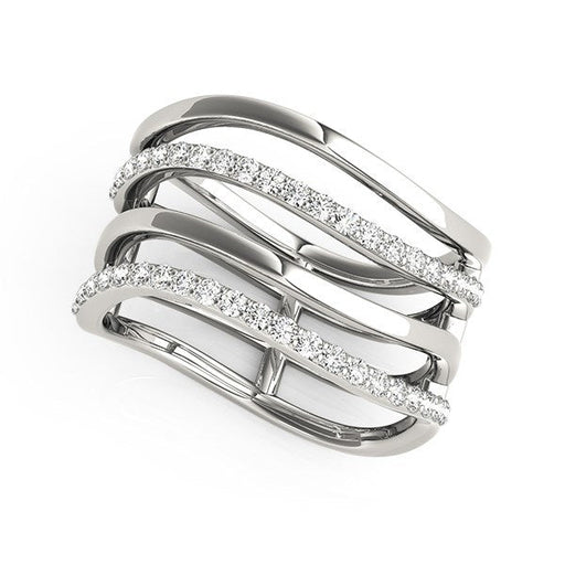 Bids.com 14k White Gold Multiple Band Design Ring with Diamonds (3/8 cttw) Rings