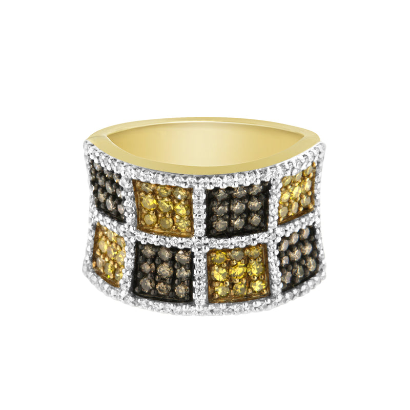 Bids.com 14KT Yellow Gold Champagne, Yellow and Round Diamond Band Ring (1 1/2 cttw, H-I Color, I1-I2 Clarity) Rings
