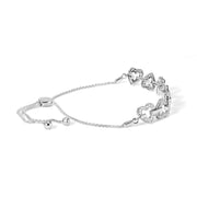 Bids.com .925 Sterling Silver 1/2 Cttw Diamond Alternating Heart Link Adjustable Bolo Bracelet (I-J Color, I3 Clarity) - 4" to 10" Inches Bracelets