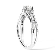 Bids.com 14K White Gold 5/8 Cttw Diamond Split Shank Engagement Ring  (G-H Color, VS2-SI1 Clarity) - Size 7 Rings