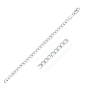 Bids.com Rhodium Plated 3.7mm Sterling Silver Curb Style Chain Necklaces