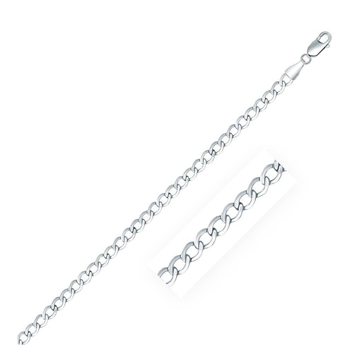 Bids.com Rhodium Plated 3.7mm Sterling Silver Curb Style Chain Necklaces