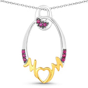 Bids.com 0.18 Carat Genuine Ruby .925 Sterling Silver Pendant Pendants
