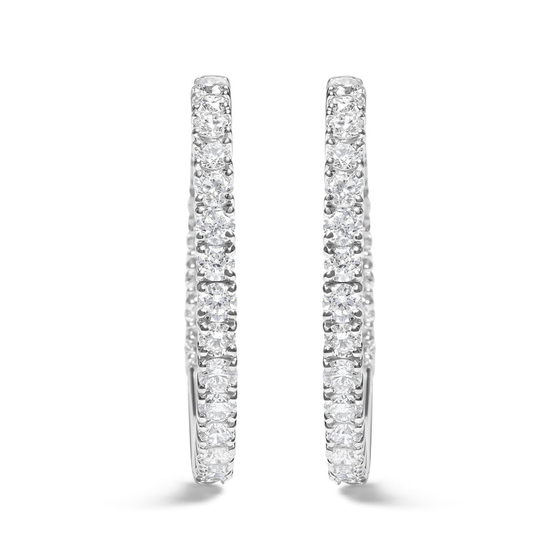 Bids.com 14K White Gold 5.00 Cttw Lab Grown Diamond Inside Out Hoop Earrings (F-G Color, VS1-VS2 Clarity) Earrings