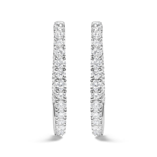 Bids.com 14K White Gold 5.00 Cttw Lab Grown Diamond Inside Out Hoop Earrings (F-G Color, VS1-VS2 Clarity) Earrings