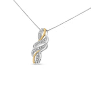 Bids.com 10K Yellow Gold Plated .925 Sterling Silver 1/20 cttw Round Cut Diamond Swirl Pendant Necklace (H-I Color, I2-I3 Clarity) Necklaces