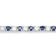 Bids.com 6.87 ct. t.w. Blue Sapphire and White Topaz Bracelet in Sterling Silver Bracelets