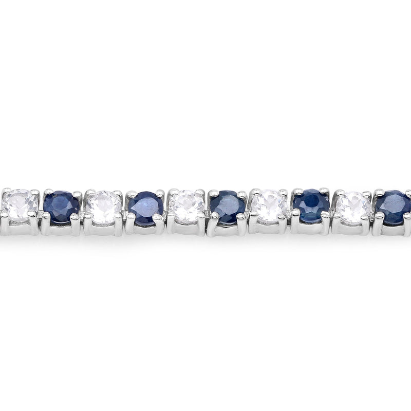 Bids.com 6.87 ct. t.w. Blue Sapphire and White Topaz Bracelet in Sterling Silver Bracelets