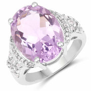 Bids.com 8.98 Carat Genuine Amethyst & White Topaz .925 Sterling Silver Ring Rings