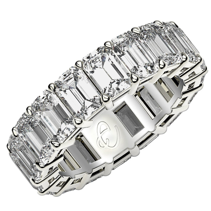 Bids.com Emerald Cut Lab Grown Diamond Eternity Ring in 14k White Gold (8 cttw FG/VS2) Rings
