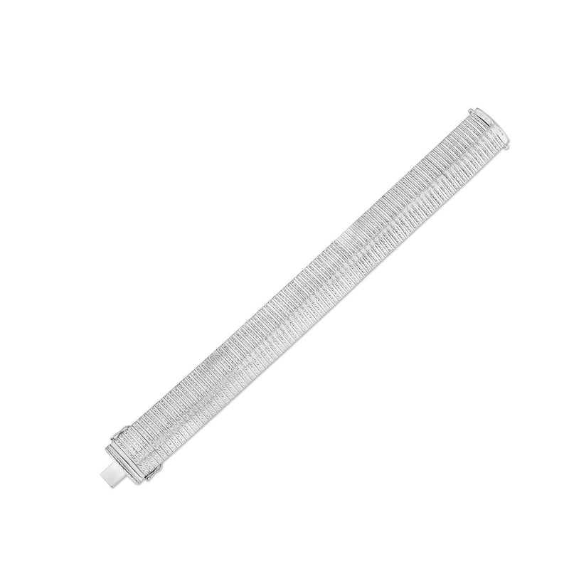 Bids.com 14k White Gold Bold Diamante Flex Bracelet (17.10 mm) Bracelets