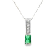 Bids.com .06ct Created Emerald Fashion Pendants 10KT White Gold Pendants