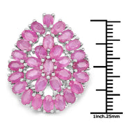 Bids.com 8.10 Carat Genuine Ruby .925 Sterling Silver Ring Rings