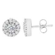 Bids.com 14k White Gold 1 cttw Diamond Halo Stud Earrings (I-J Clarity, I1-I2 Color) Earrings