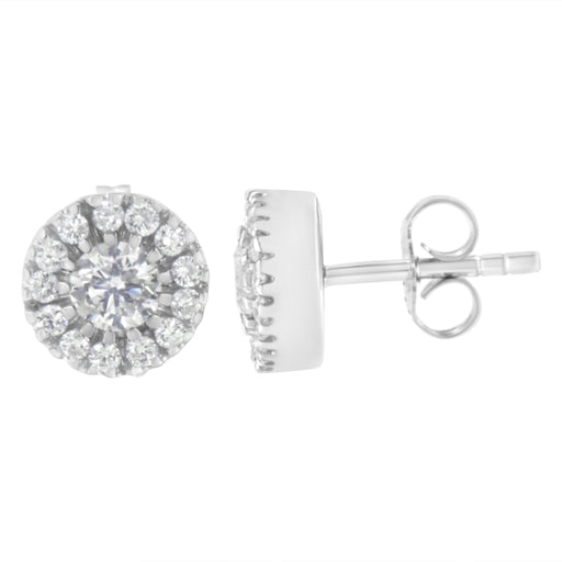 Bids.com 14k White Gold 1 cttw Diamond Halo Stud Earrings (I-J Clarity, I1-I2 Color) Earrings