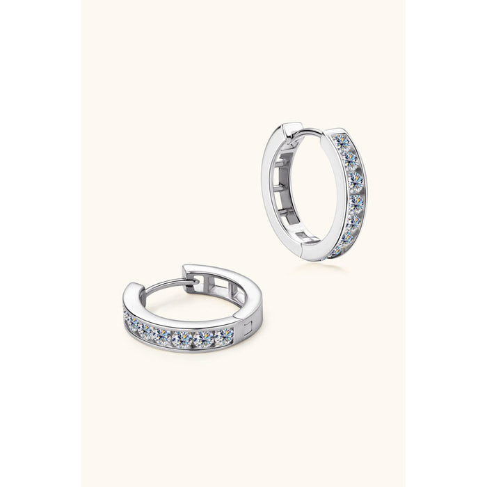 Moissanite 925 Sterling Silver Huggie Earrings