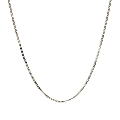 Bids.com 10k White Gold Gourmette Chain 1.0mm Necklaces