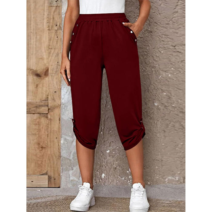 Roll-Tab Capris Pants