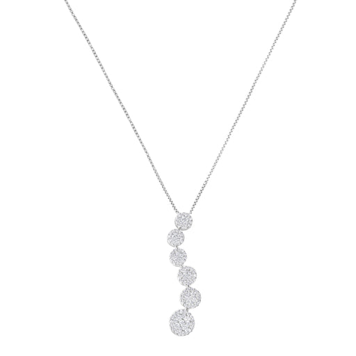 Bids.com 14K White Gold 1 cttw Diamond Cluster Journey Pendant Necklace (H-I, I1-I2) Necklaces