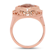 Bids.com 14K Rose Gold Plated 3.25 Carat Genuine Pink Rutile .925 Sterling Silver Ring Rings
