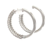 Bids.com 1.02ct Diamond Hoop Earrings 10KT White Gold Earrings