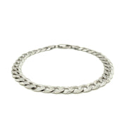 Bids.com Rhodium Plated 7.2mm Sterling Silver Curb Style Bracelet Bracelets