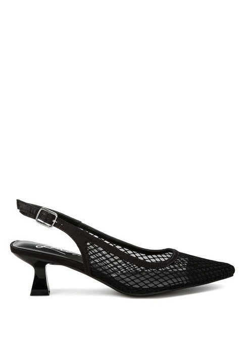 Kiev Mesh Pin Buckle Pointed Mules