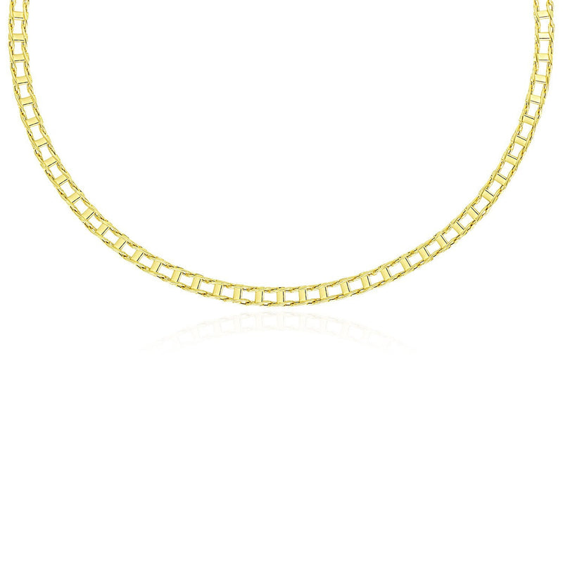 Bids.com 14k Yellow Gold Men's Necklace with Track Design Links Necklaces