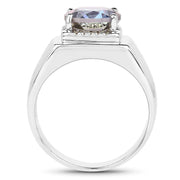 Bids.com 4.75 Carat Genuine Mystic Topaz .925 Sterling Silver Ring Rings