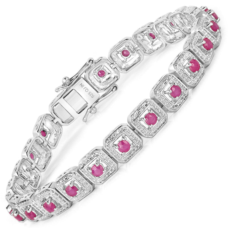Bids.com 3.12 Carat Genuine Johnson Ruby .925 Sterling Silver Bracelet Bracelets