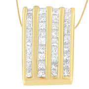 Bids.com 14K Yellow Gold 2 1/3 cttw Princess Cut Diamond Block Pendant Necklace (H-I, SI1-SI2) Necklaces