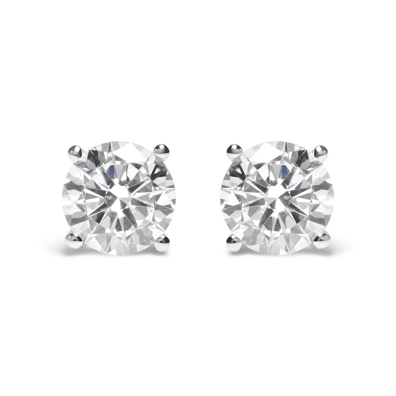 Bids.com IGI Certified 14K White Gold 5.00 Cttw Round Brilliant-Cut Lab Grown Diamond Classic 4-Prong Stud Earrings with Screw Backs (F-G Color, SI1 Clarity) Earrings