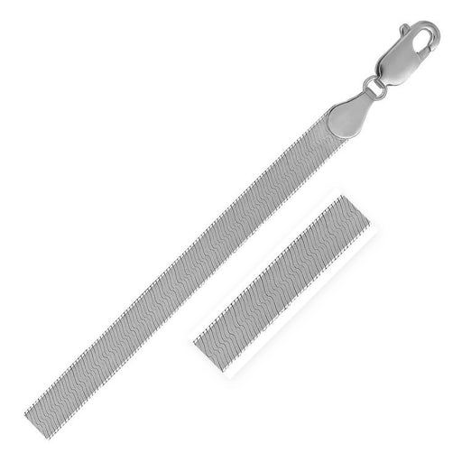 Bids.com 14k White Gold Super Flex Herringbone Bracelet (4.60 mm) Bracelets