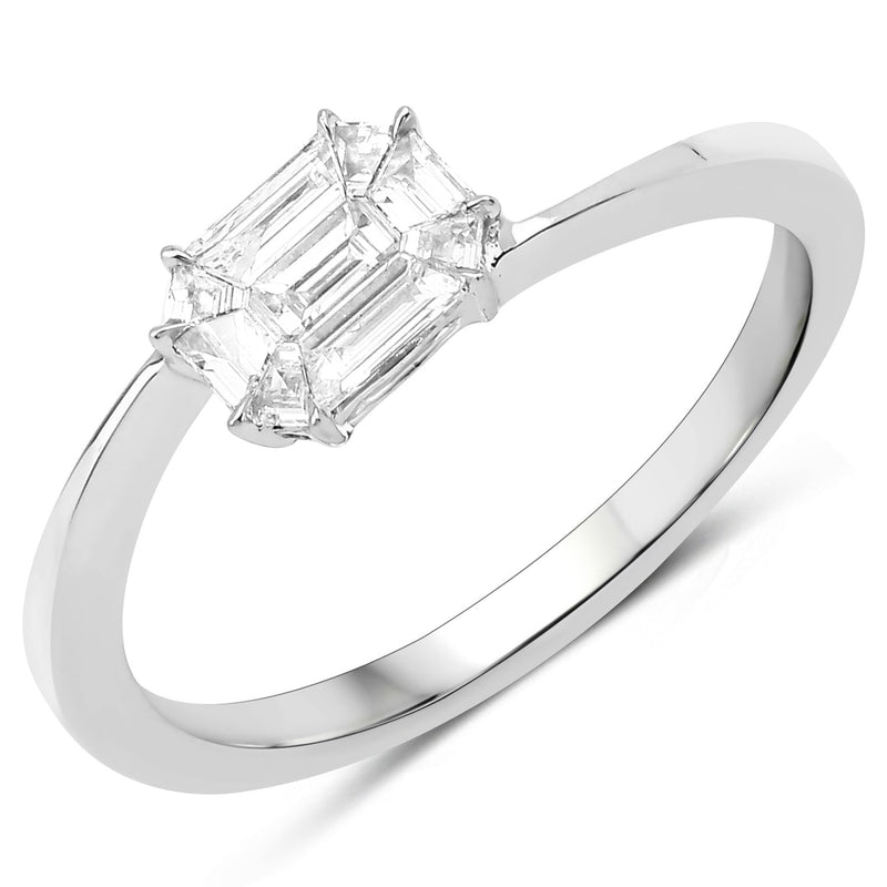 Bids.com 0.33 Carat Genuine White Diamond 18K White Gold Ring (F-G Color, VVS-VS Clarity) Rings